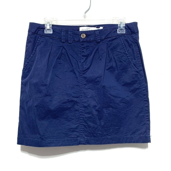 H&M LOGG Chino Navy Blue Mini Short Pencil Skirt Business Wear Career size 6 - Picture 1 of 6